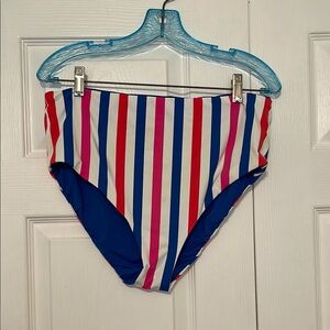 Lands' End Multicolor Striped Swim Bottom 16W